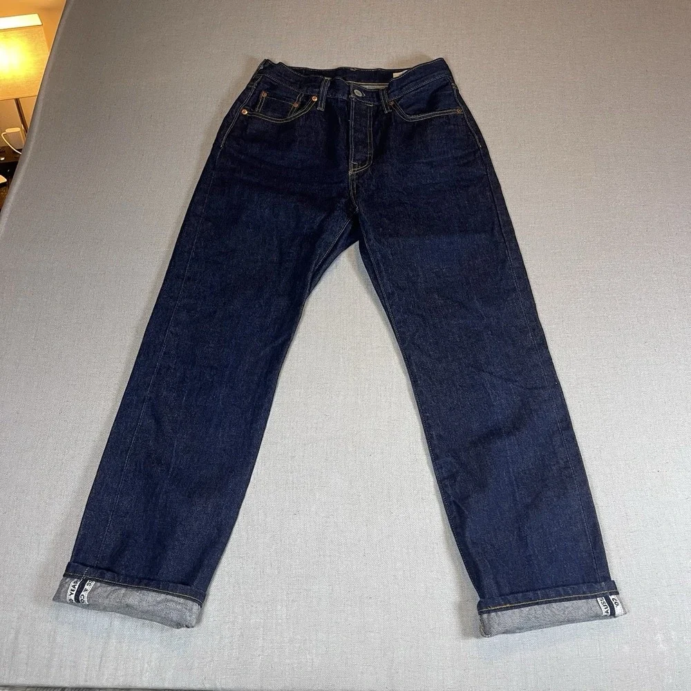 Levis 501 Jeans Men 26x30 Raw Indigo Selvedge Denim 150th Anniversary Button Fly